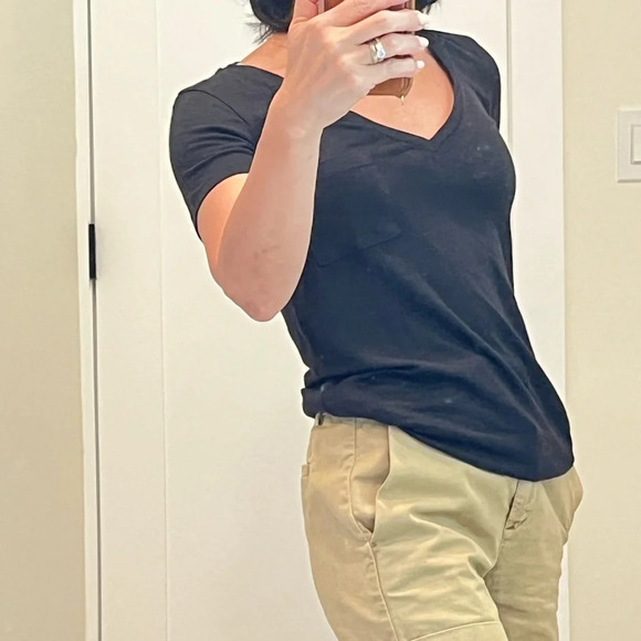 J.Crew 100% linen v neck short sleeve tee size XXS NWT - Picture 4 of 10